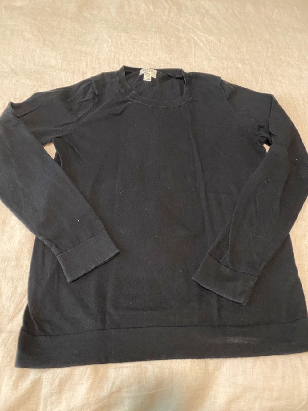 J. Crew Teddie Black Crewneck Sweater